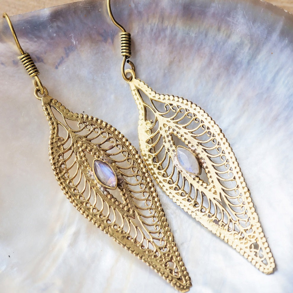 Boucle d'Oreille Pierre de Lune