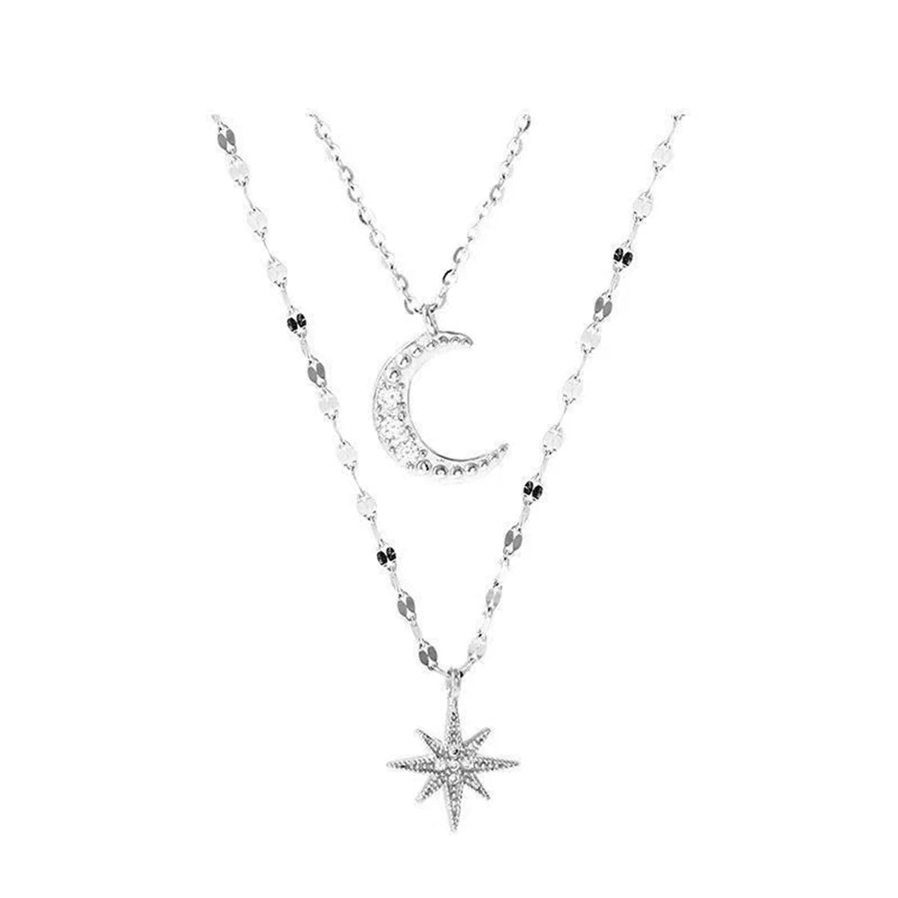Collier Lune <br>''Nuit d'argent''