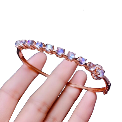 Bracelet Or Rose et Pierre de Lune Millénaires