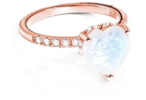 Bague Pierre de Lune et Or Rose "Lumière Solitaire
