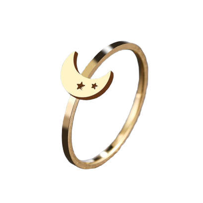 Bague Lune Acier Fine | Tendre-lune