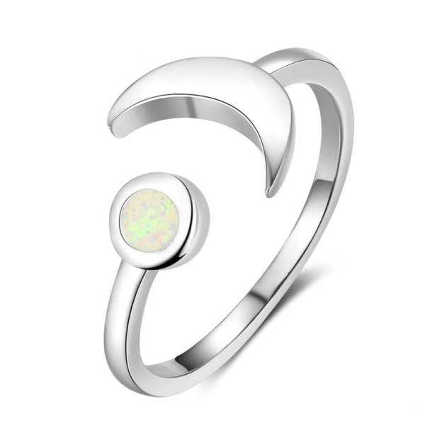 Bague Lune et Opale | Tendre-lune