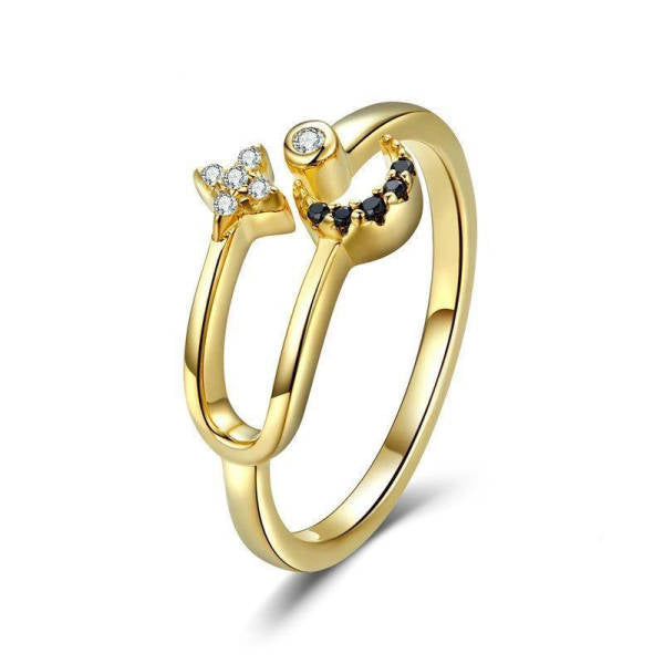 Bague Lune Or Jaune jumelles | Tendre-lune