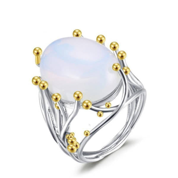 Bague Pierre de Lune Blanche Alga | Tendre-lune