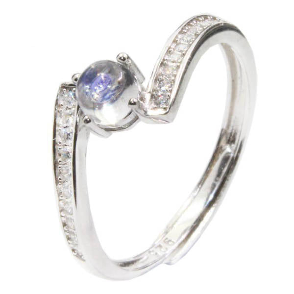 Bague Pierre de Lune et petits Zircons Mille Feux | Tendre-lune
