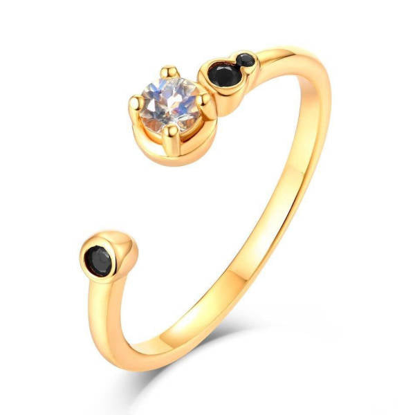 Bague Pierre de Lune Or Jaune Oeil d'Onyx | Tendre-lune