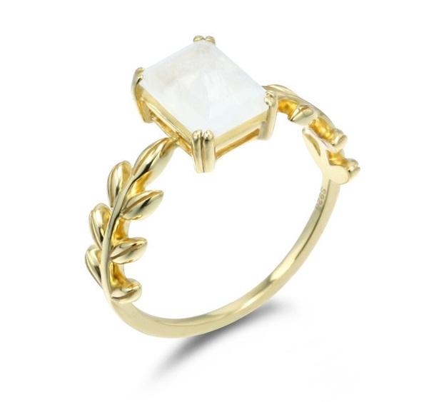 Bague Pierre de Lune Taillée Azur infini | Tendre-lune