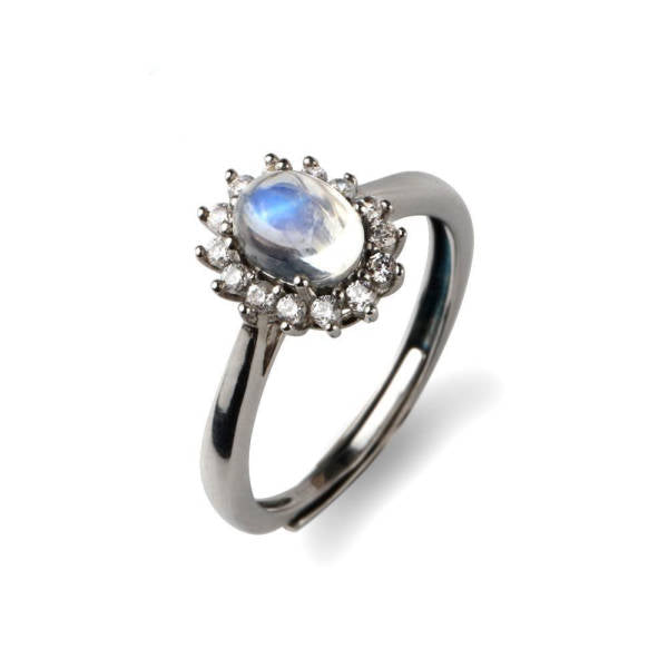 Bague argent femme Pierre de Lune | Tendre-lune