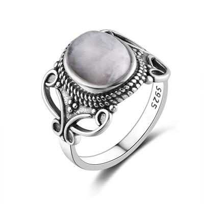 Bague Argent Pierre de Lune | Tendre-lune