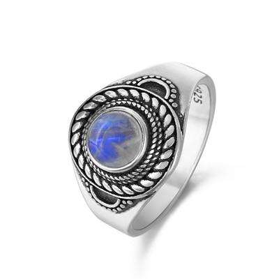 Bague argent Pierre de Lune Bleue | Tendre-lune