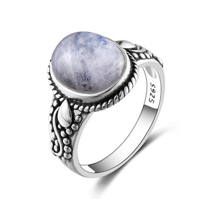 Bague Cabochon ovale Pierre de Lune | Tendre-lune