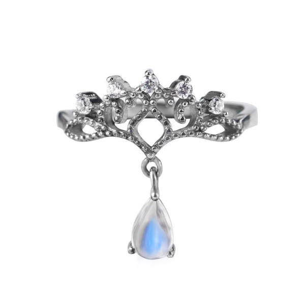 Bague chaîne goutte Pierre de Lune | Tendre-lune