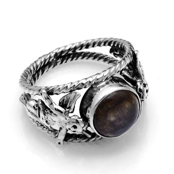 Bague noire Pierre de Lune | Tendre-lune