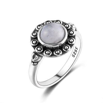 Bague Pierre de Lune Blanche Bohème | Tendre-lune