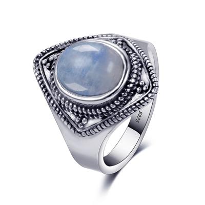 Bague Pierre de Lune et Argent | Tendre-lune