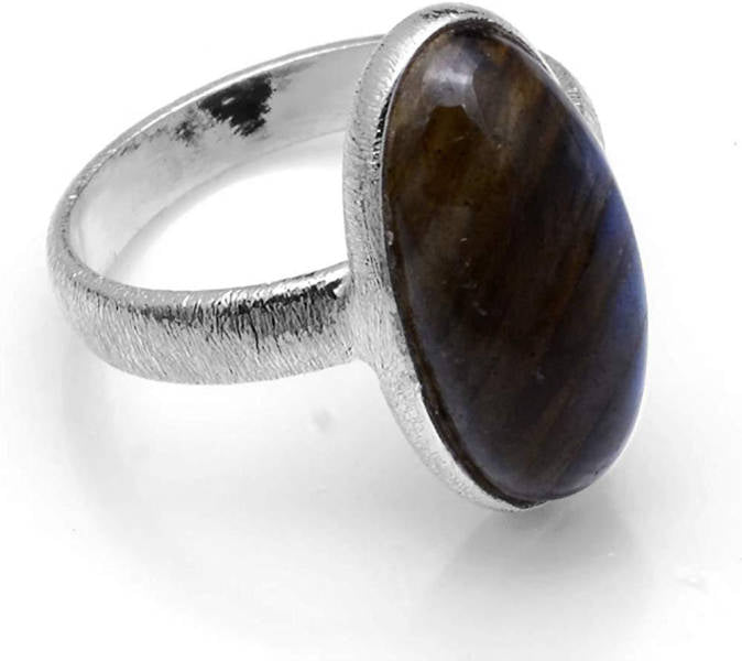 Bague Pierre de Lune noire argent Mimas | Tendre-lune