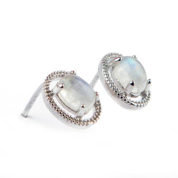 Boucle d'Oreille Argent Pierre de Lune Eveillées