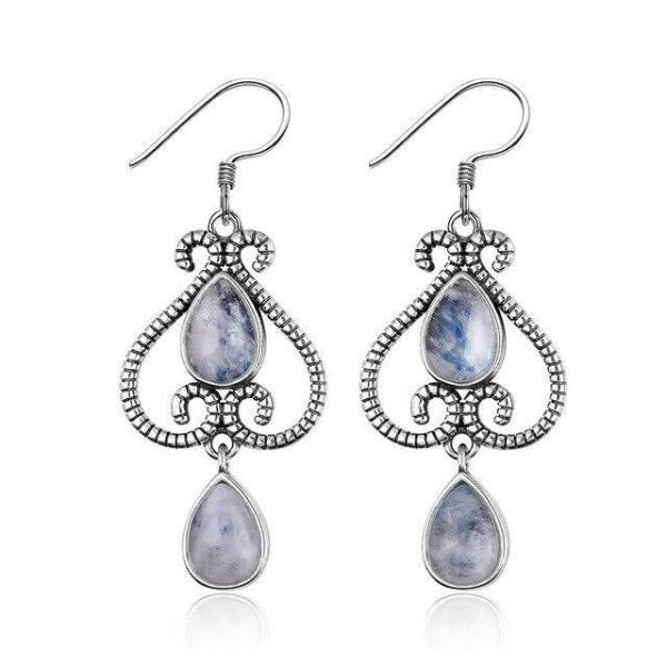 Boucle d'Oreille Argent Pierre de Lune Spirituelles