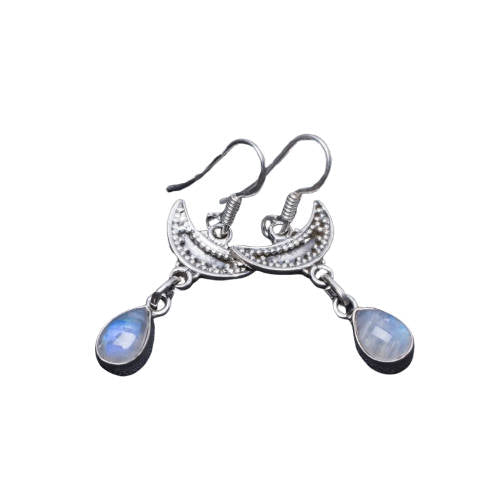 Boucle d'Oreille Pastille Pierre de Lune Shiva