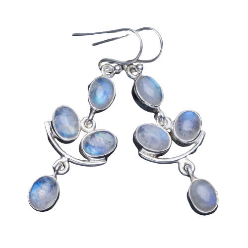 Boucle d'Oreille pendante Pierre de Lune Galaxies