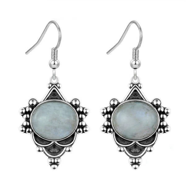Boucle d'Oreille Pierre de Lune Ovales