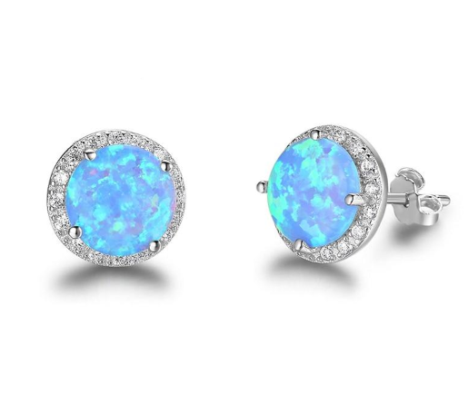 4 Paires De Boucles D'oreilles En Argent 925 Avec Pierres - Pierre De Lune, Turquoise, Etc. - 2