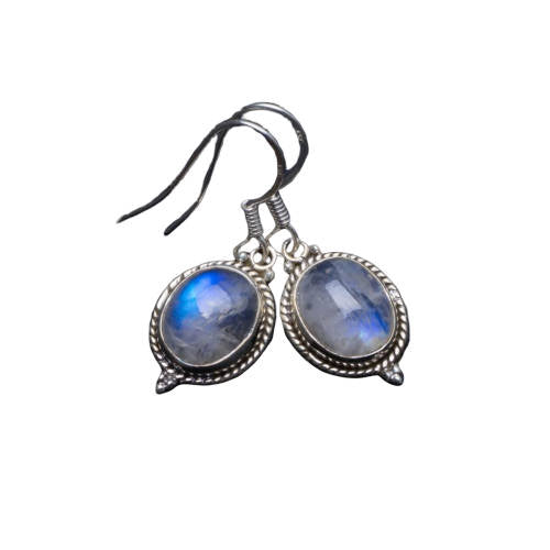 Boucles d'Oreilles avec Pierre de Lune Azurs