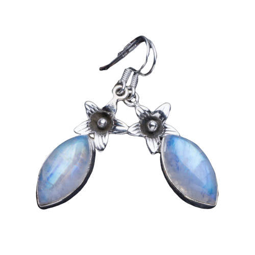 Boucles d'Oreilles avec Pierre de Lune Miroirs