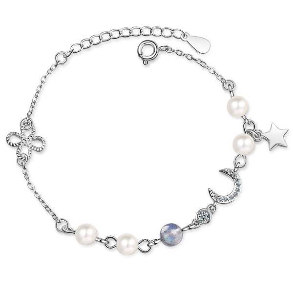Bracelet En Pierre De Lune Ajustable - Cristal Naturel - Avec Carte D'encouragement - Cadeau