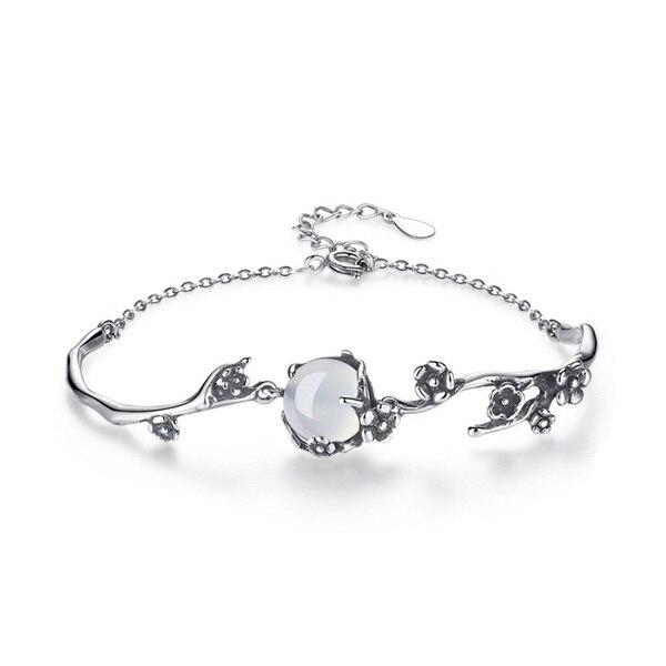 Bracelet Elfe Pierre de Lune acier <br> ''Gwenda''