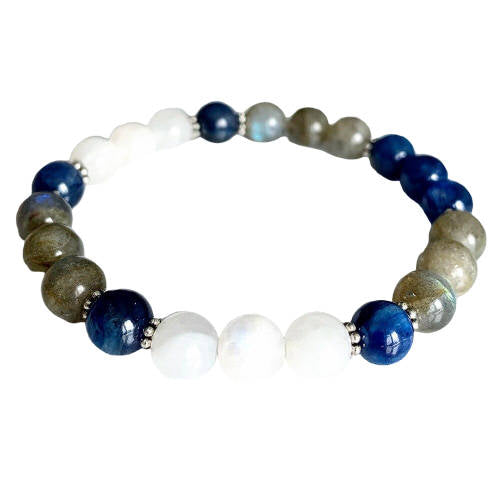 Bracelet Perle Pierre de Lune et Labradorite | Tendre-lune