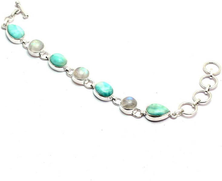 Bracelet Pierre de Lune et Larimar | Tendre-lune