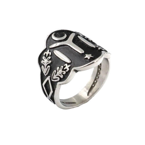 Chevalière Lune en Acier | Tendre-lune