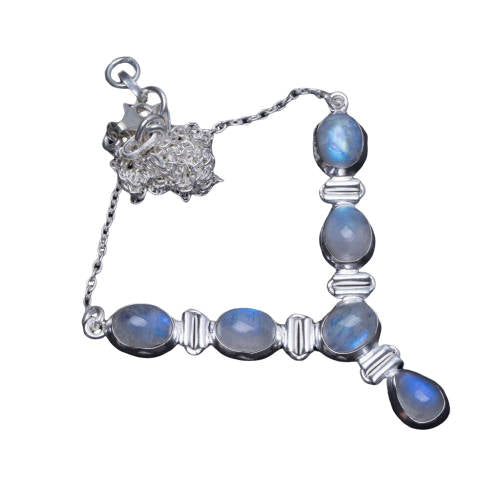 Collier Ancien Pierre de Lune Sertie Coeur léger