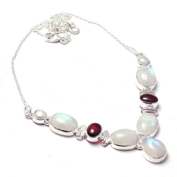 Collier Argent avec Pierre de Lune Luna