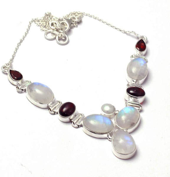 Collier Argent Femme Pierre de Lune Gaia