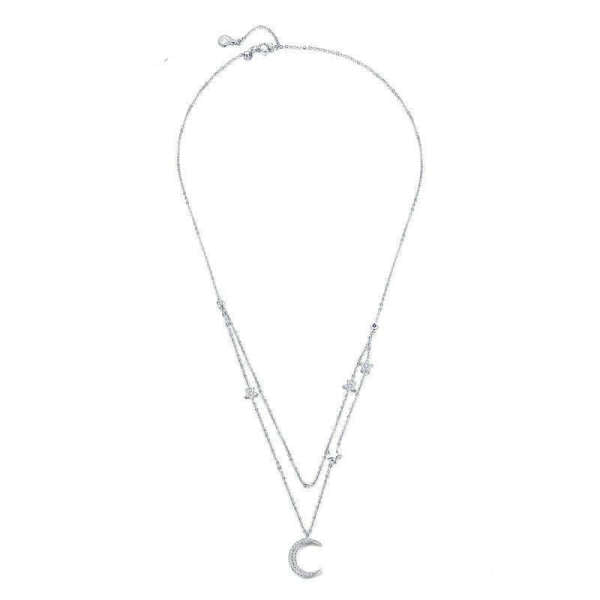 Collier Lune et Etoile double Azur