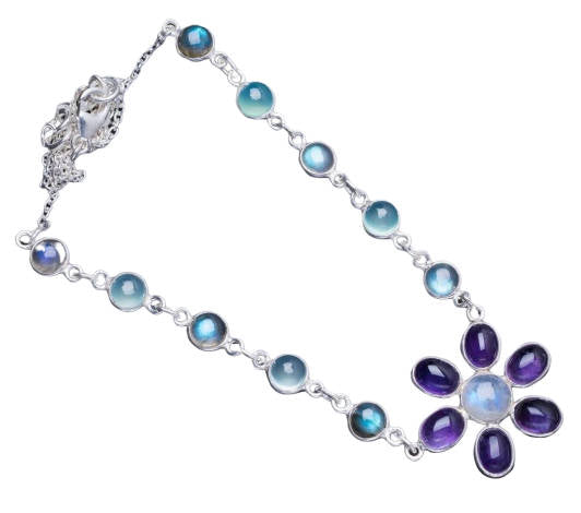 Collier Pierre de Lune et Améthyste Estella