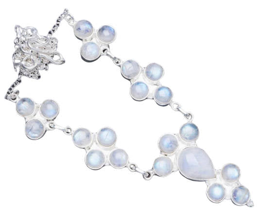 Collier Pierre de Lune Véritable Shiva