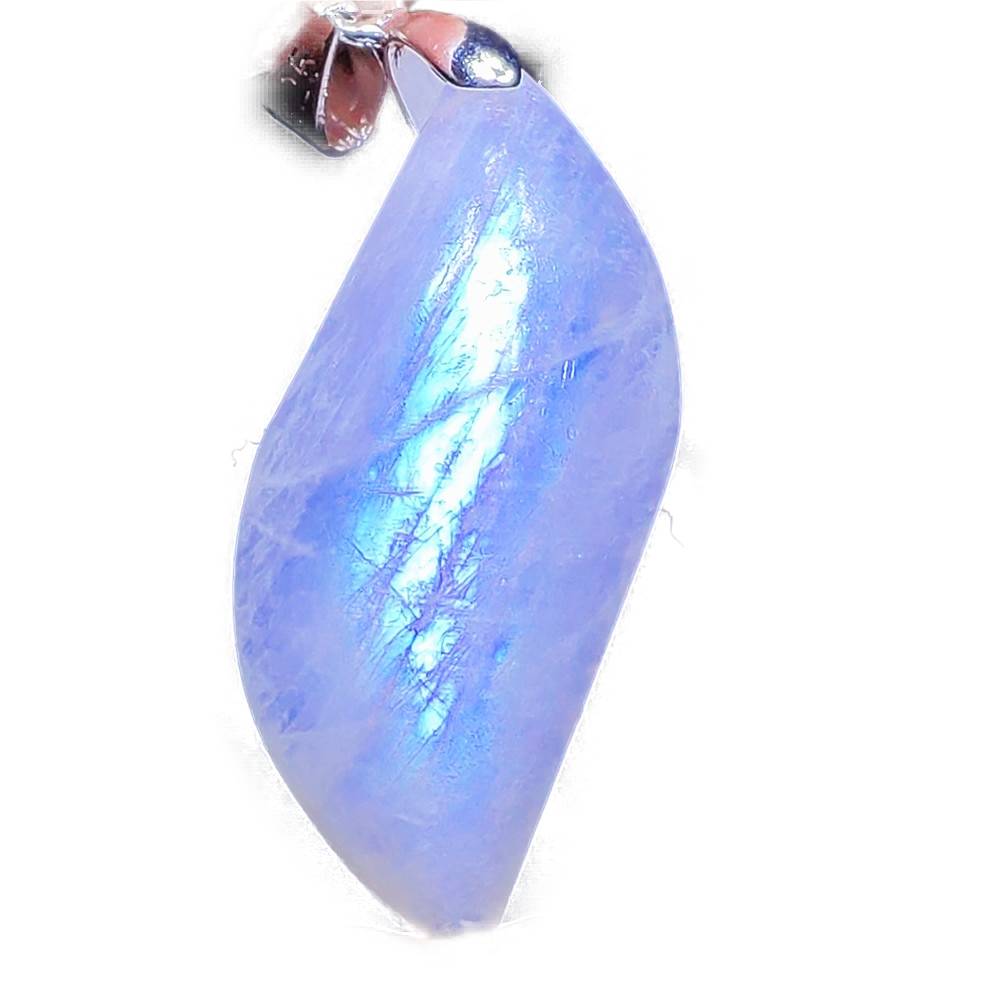 Pendentif Pierre de Lune Iridescence Lunaire Tendre Lune