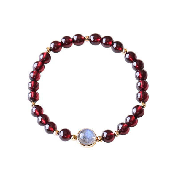Mala en Pierre Naturelle de Grenat et Pierre de Lune | Tendre-lune