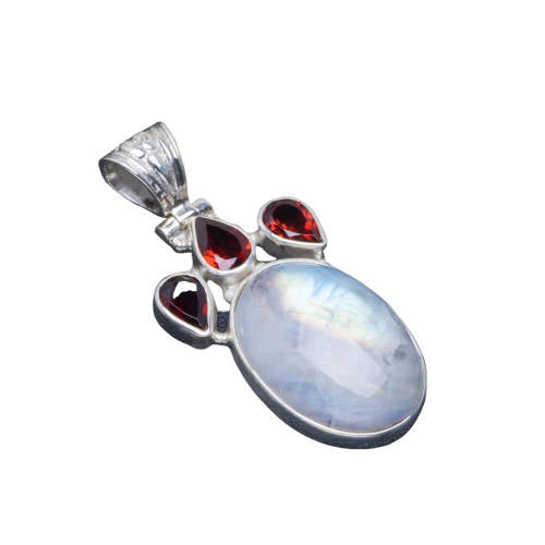 Pendentif en argent avec Pierre de Lune | Tendre-lune