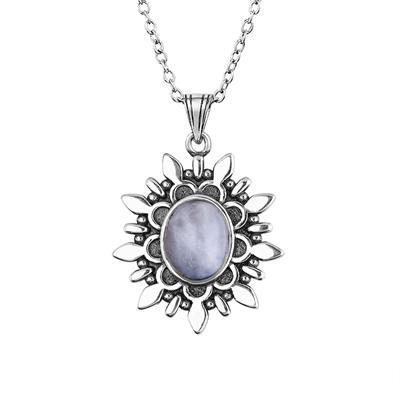 Pendentif Pierre de Lune Argent <br> ''Stellaire''