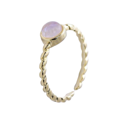 Bague Pierre de Lune Rose Intemporelle