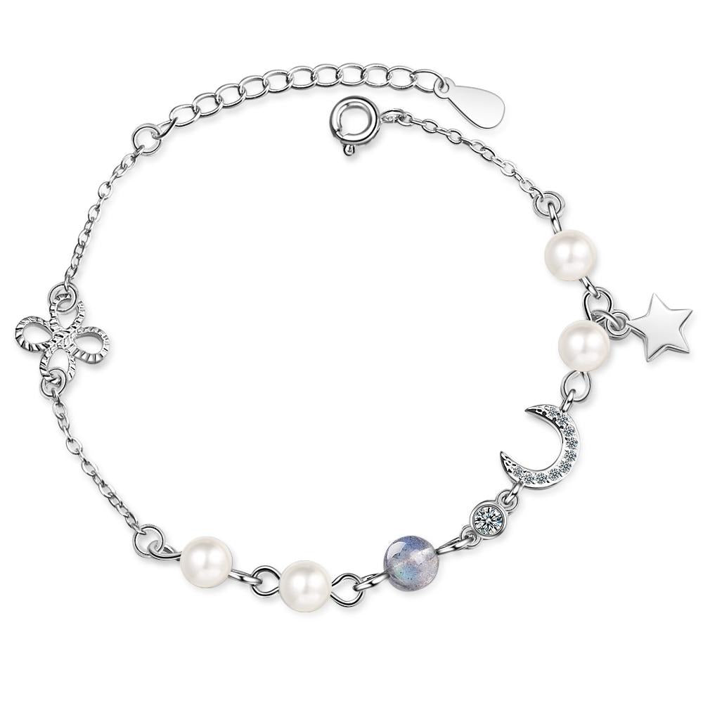 Bracelet Pierre de Lune Croissant Azur