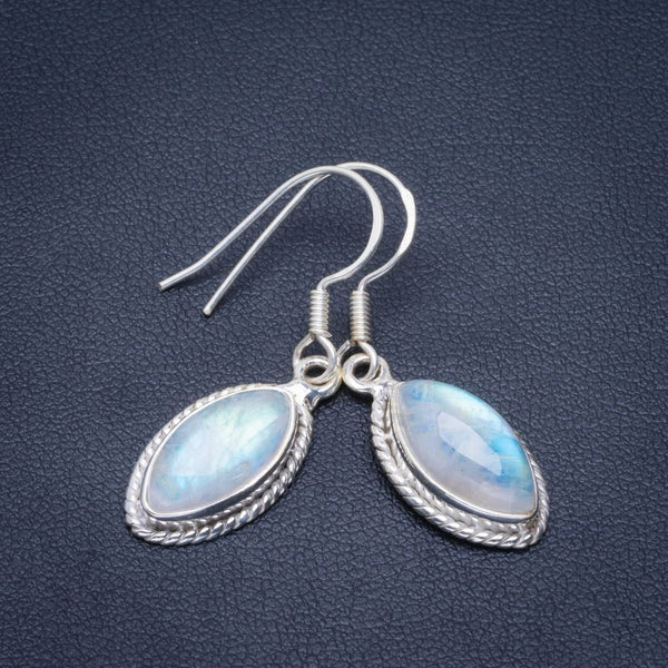 Boucles D'oreilles En Argent 925 Avec Pierre De Lune Ovale - Modèle BO-AR-36 - Neuf Avec étiquettes